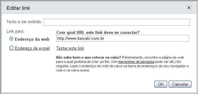 Inserir link