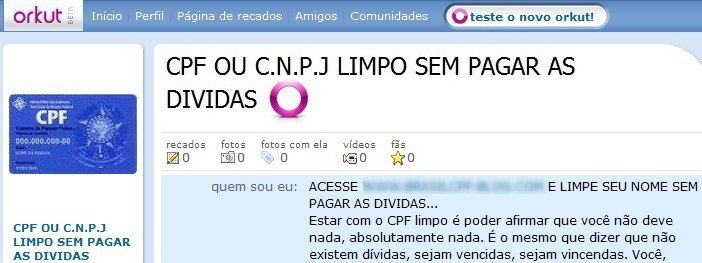 Spams para limpeza de CPF