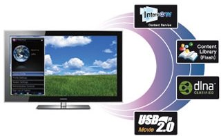 O modelo PN58B860 leva diversos conteúdos da web para o televisor.