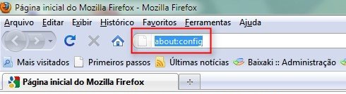 Acesse a página de configurações avançadas do Firefox.