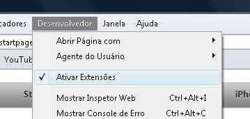Ative as extensões.
