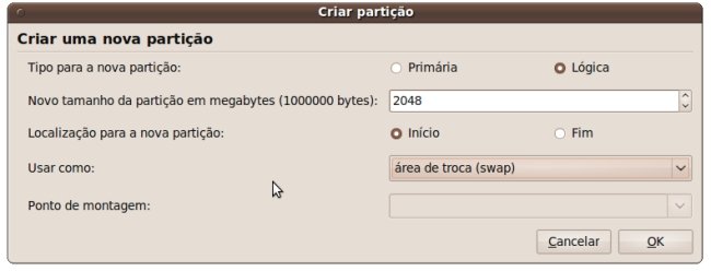 Criando a área de swap
