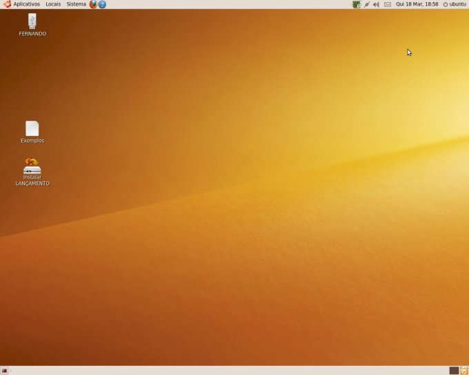 Desktop da distribuição do Linux
