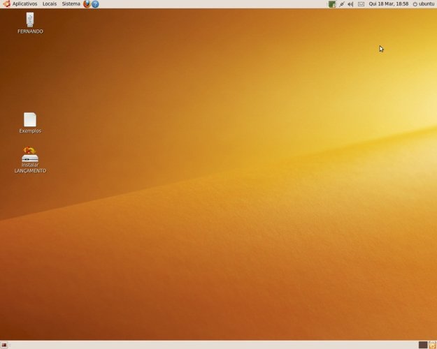 Desktop da distribuição do Linux