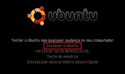Realize o boot pelo CD