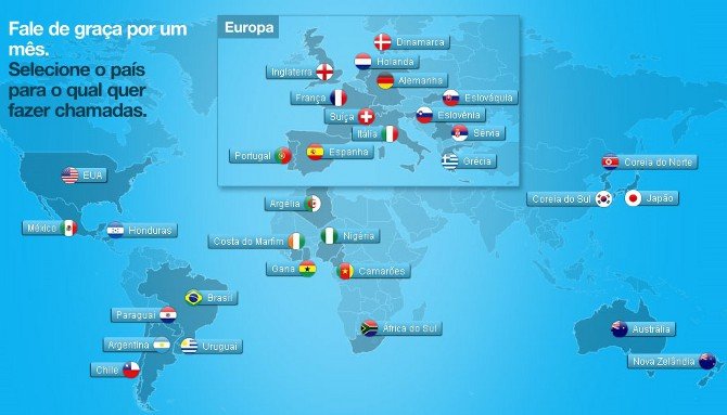 Promoção Skype - países participantes da Copa do Mundo