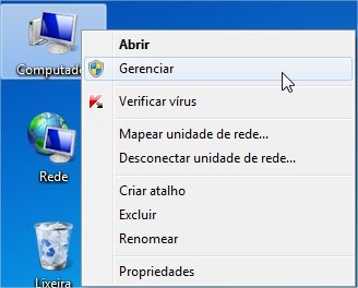 Abrindo o gerenciamento do computador