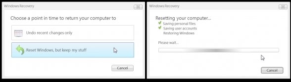 Função para resetar o Windows sem perder nenhum arquivo ou configuração pessoal.