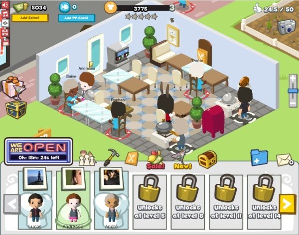 Restaurant City, uma game para Facebook.