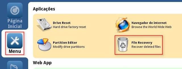 Menu > File Recovery