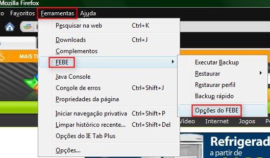 Opções do FEBE