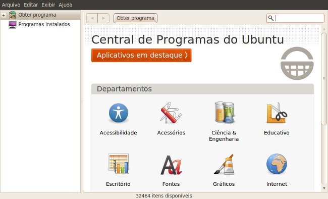 Central de programas do Ubuntu