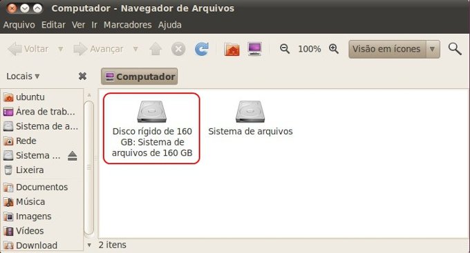 Acesse os arquivos do disco diretamente do Live CD do Ubuntu