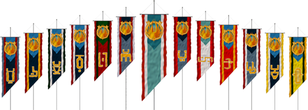 As bandeiras das 12 Colônias