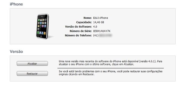 Atualização do firmware.