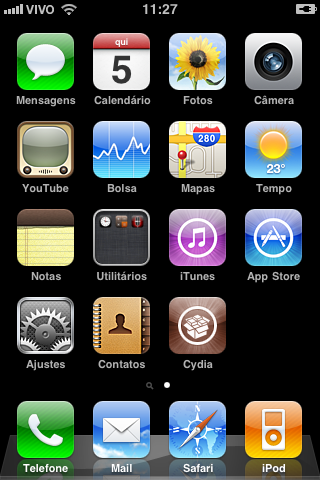 Cydia na tela de início.