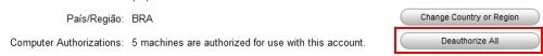 Desautorize todos os computadores.