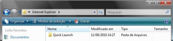 Procure o Menu Quick Launch com o Windows Explorer.