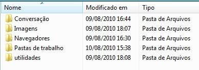 Organize as pastas da forma mais lógica para facilitar seu trabalho.