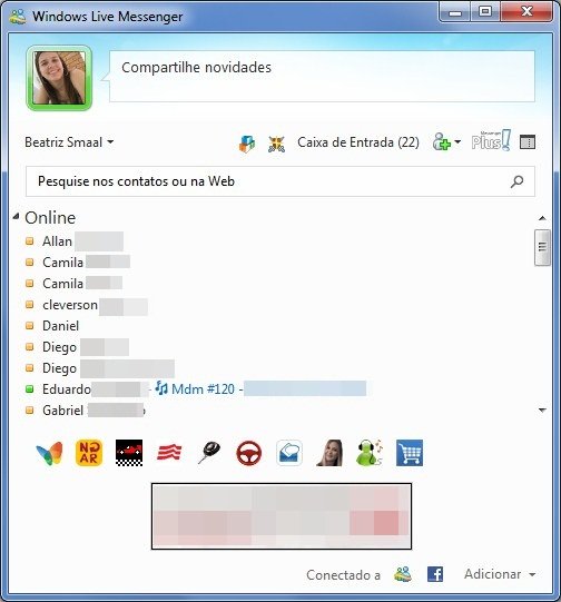 Live Messenger 2011 na versão minimizada