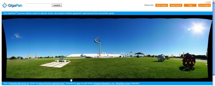 A cidade de Brasília em destaque na comunidade GigaPan.org.