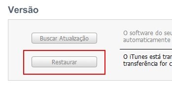 Selecione restaurar para que o aparelho inicie o processo.