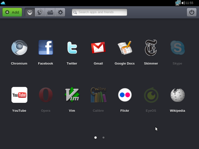 A nova interface do Jolicloud, mais bonita e leve