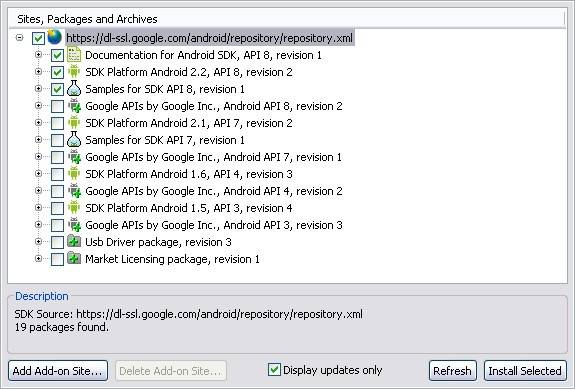 Pacotes para download.