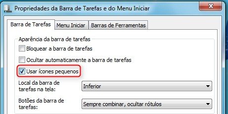 Diminua o tamanho dos ícones.