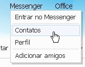 No menu Messenger, selecione a opção Contatos