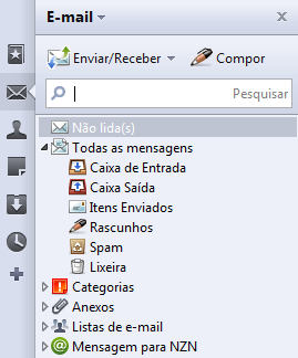 Email na barra lateral do Opera