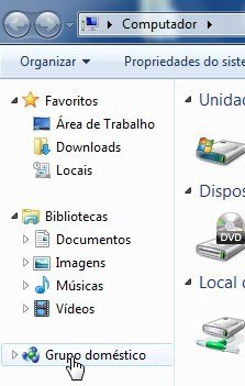 ícone do HomeGroup no Windows Explorer