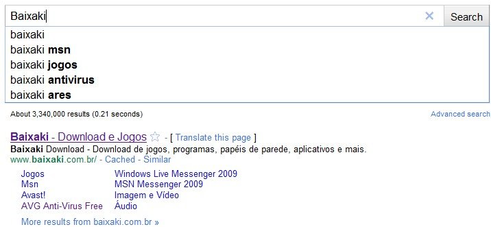 Google com busca instantânea