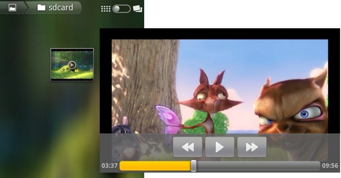 Video convertido sendo visualizado no Android.
