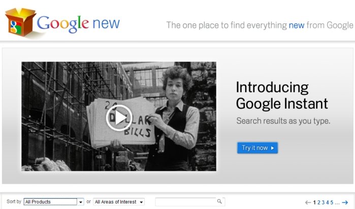 O banner de destaque do Google New.