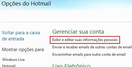 Acesse suas configurações de conta.