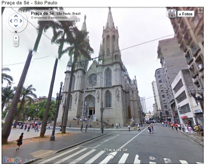 A Catedral da Sé, em São Paulo, no Street View.