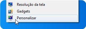 Clique para entrar nas configurações de personalização