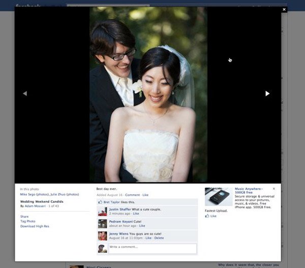 Nova interface do Facebook para visualização de imagens