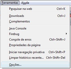 Opções do Firefox