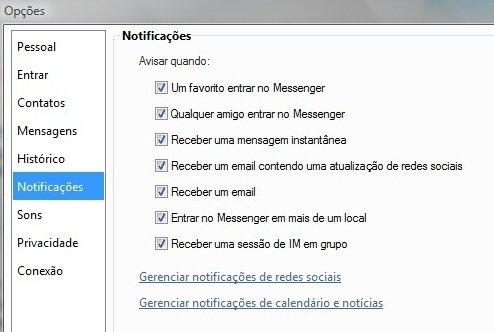 Escolha as notificações que preferir