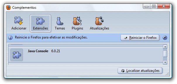 Firefox solicitando reinicialização