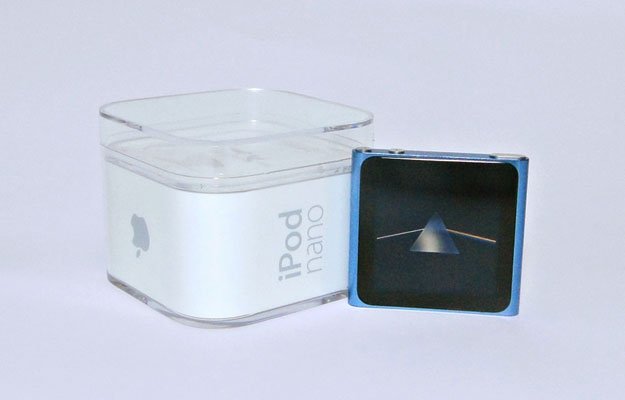 A caixa do iPod nano.