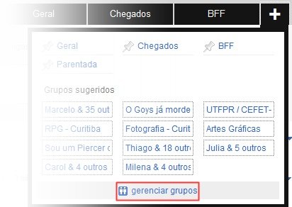 Acesso permanente ao gerenciamento dos grupos