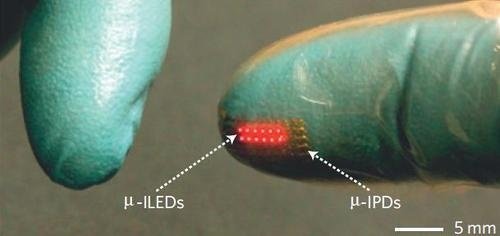 LEDs sobre a pele