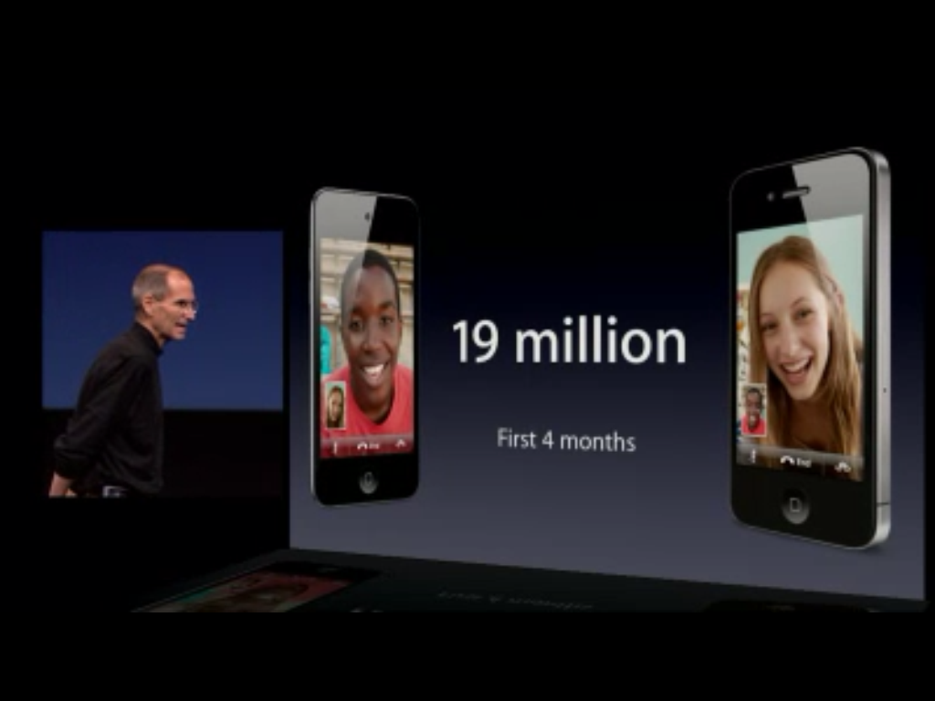 19 milhões de iPhones 4 vendidos nos primeiros 4 meses.