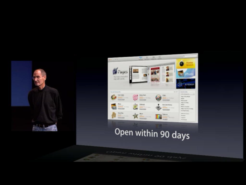 A nova App Store abre em 90 dias.