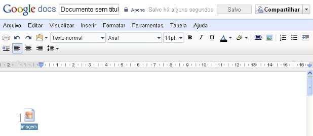 Agora é possível arrastar e soltar imagens para o Google Docs.