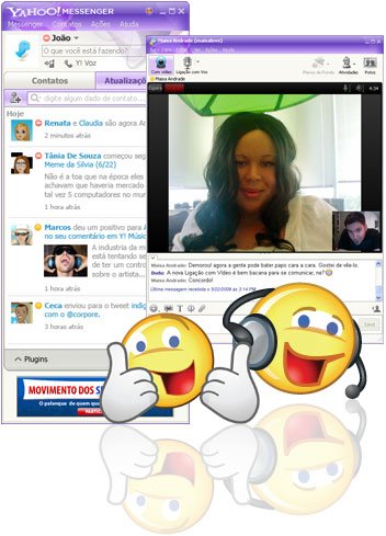 Yahoo Messenger com chamadas de vídeo.