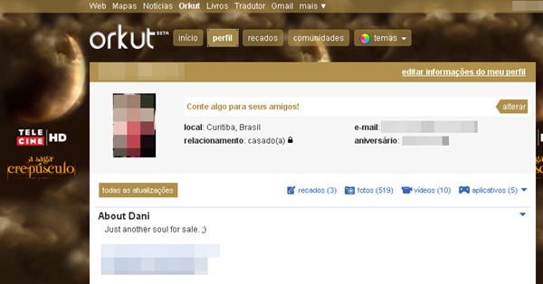 Tema no Orkut.